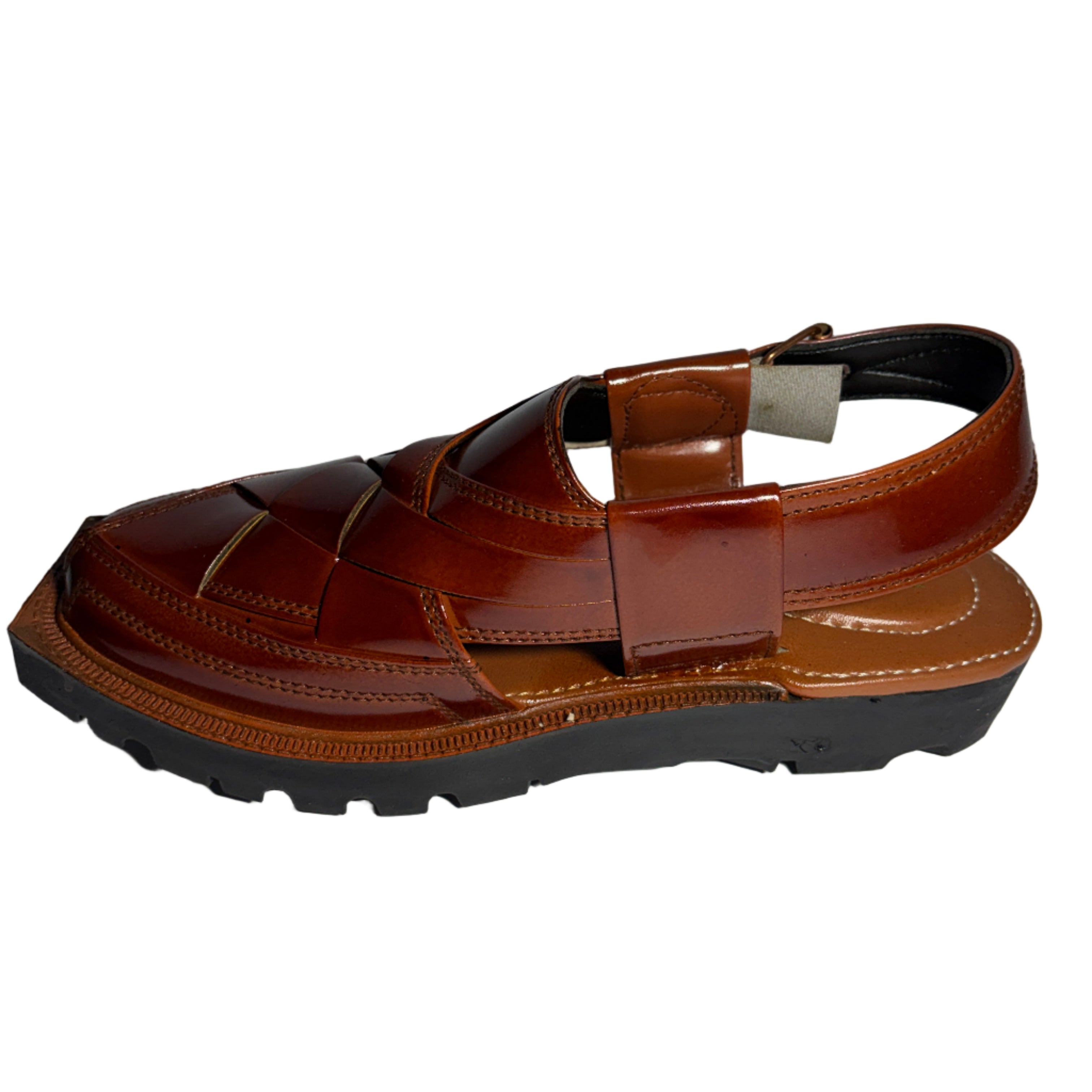 Brown sandal on a white background